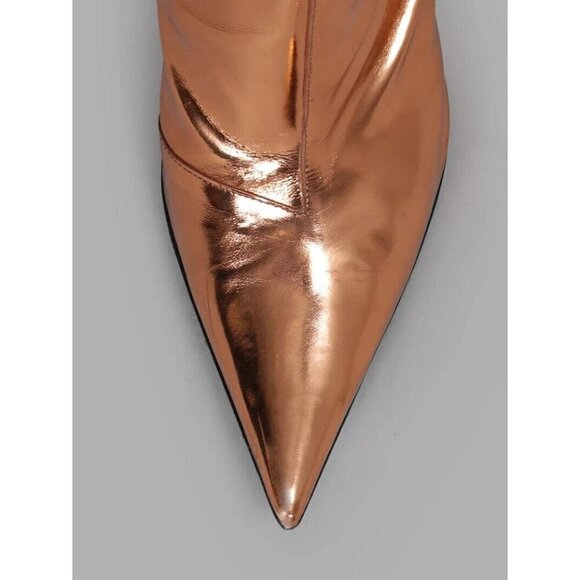 Haider Ackermann Metallic Leather Ankle Boots EU 40 US 9 A Copper Defect New - Picture 14 of 16